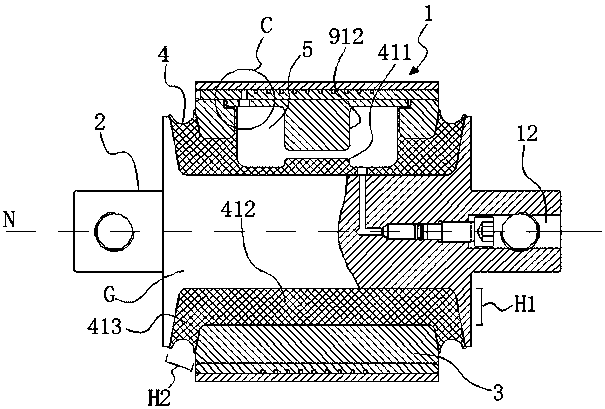 Method for forming liquid cavity through adding of multi-part middle spacing sleeve