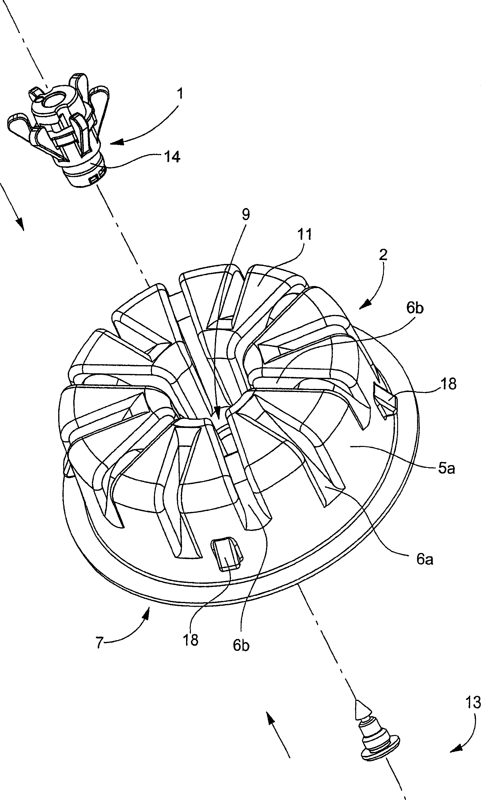 Disposable package for the distribution of a liquid pumpable by a venturi device