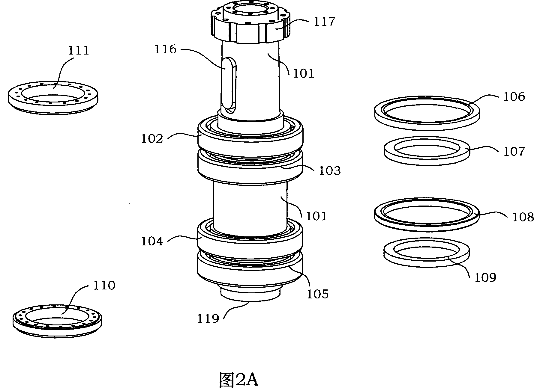 Principal shaft mechanism of two-position north seeker