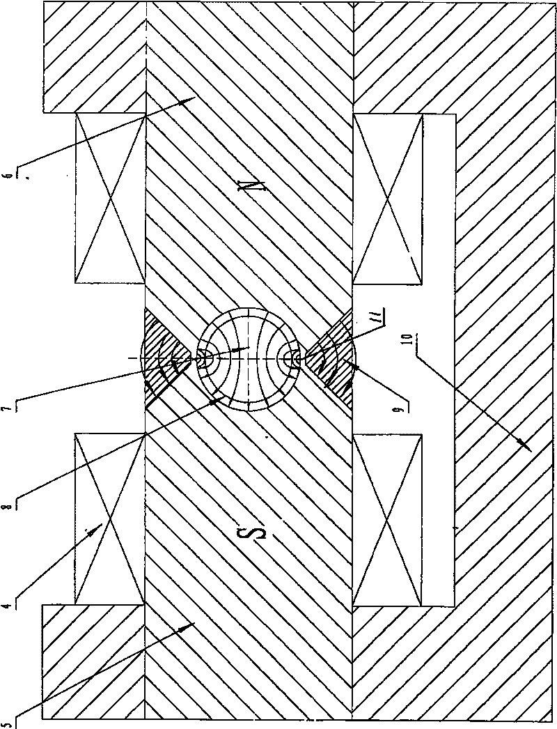 Magnetic aligning device of aeolotropism adhesive bonding or sintered multipolar annular magnetic body