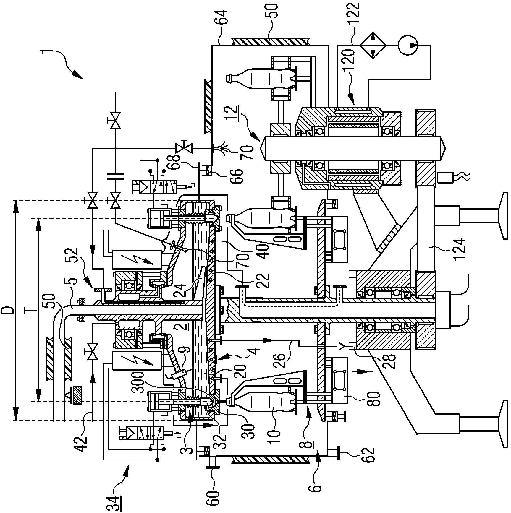 Method and device for filling containers with liquid material