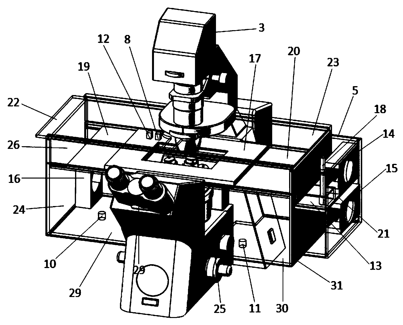 Living cell culture environment control system for microscope