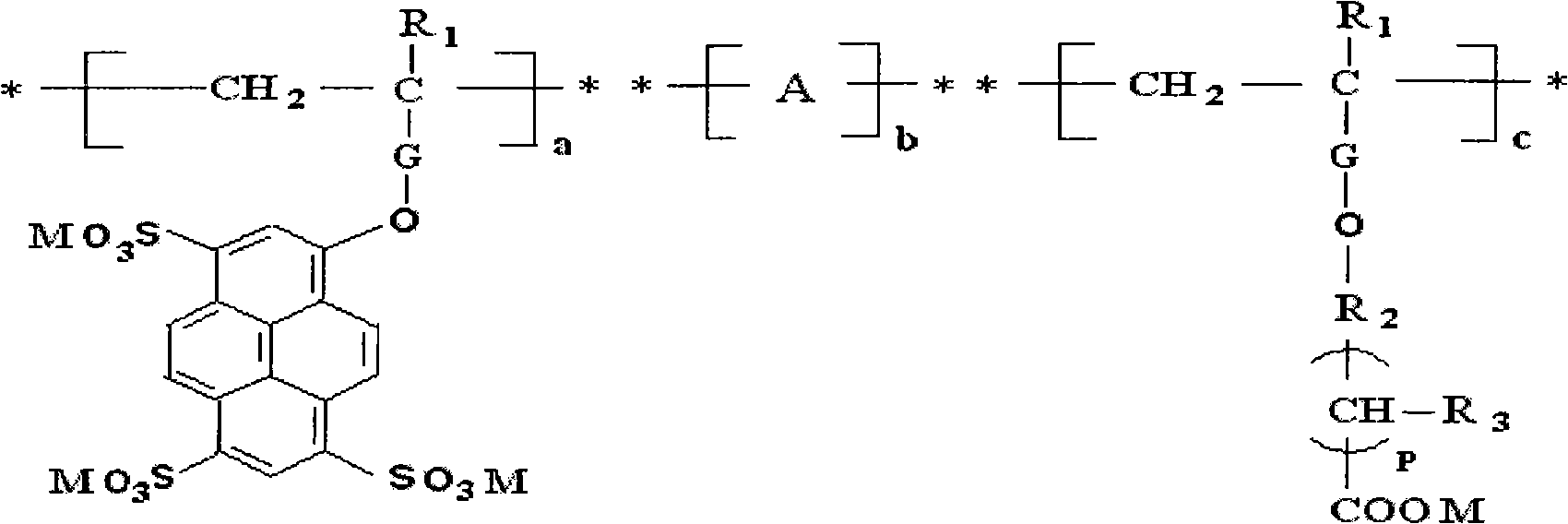 Fluorescence labeling polyether carboxyl acids antisludging agent and preparation