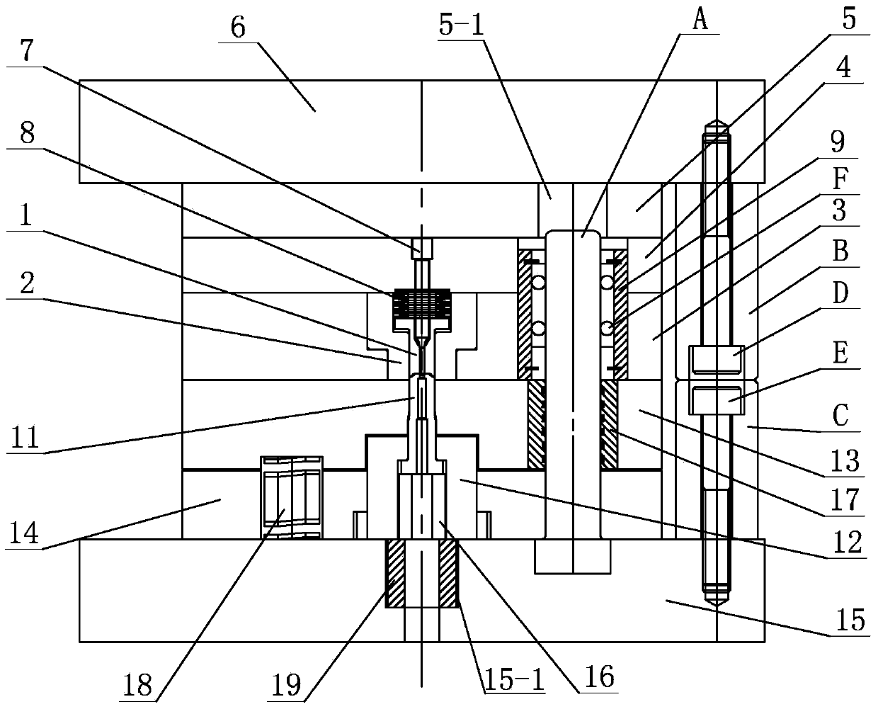 Foil plate conical element variable blank holder force deep drawing-blanking composite forming device and method