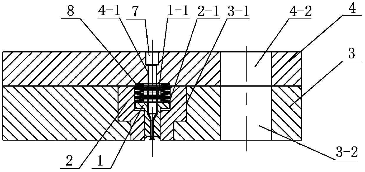 Foil plate conical element variable blank holder force deep drawing-blanking composite forming device and method