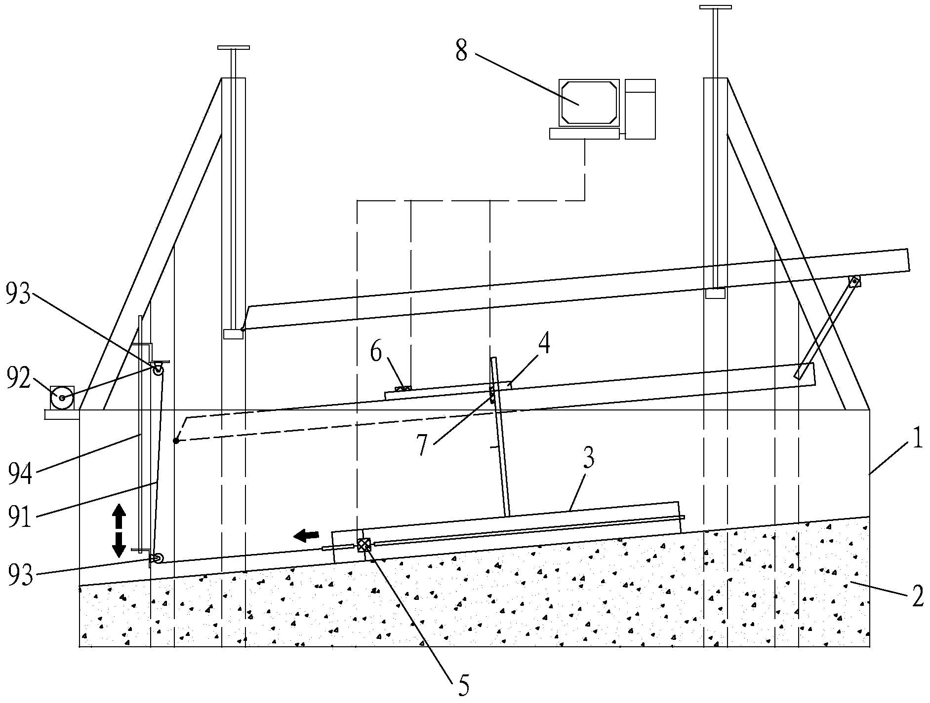 Method and device for simulating axial interaction between undersea pipe system structure and seabed soil body