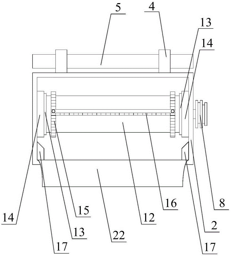 Grass feeding mechanism of a combine harvester