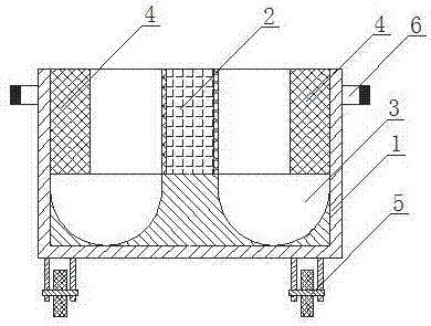 Mold used for producing ecological concrete quadruple connecting balls and application method thereof