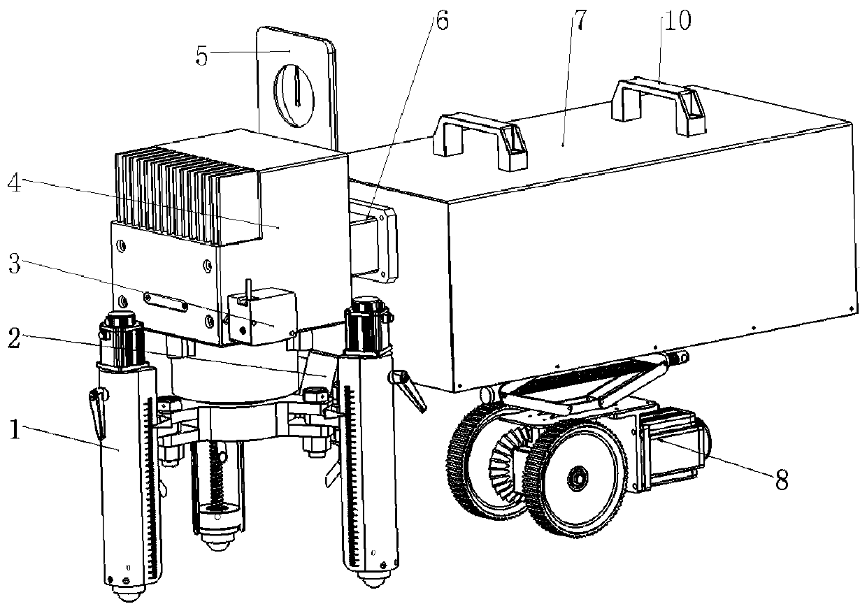 A handheld self-adaptive laser cleaning device with self-converting dual-wavelength laser beams