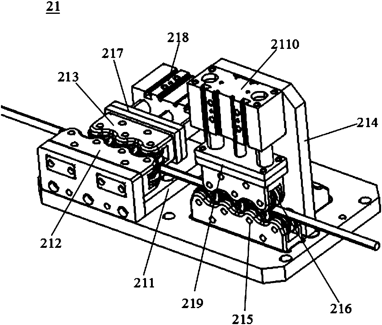 Automatic fixed-length cutting equipment for stainless steel-teflon braided tube