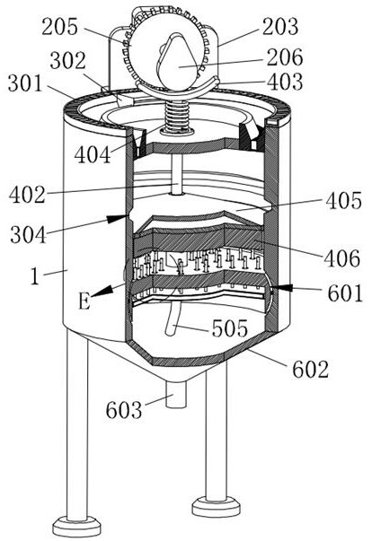 A crushing device for mashed garlic production and processing