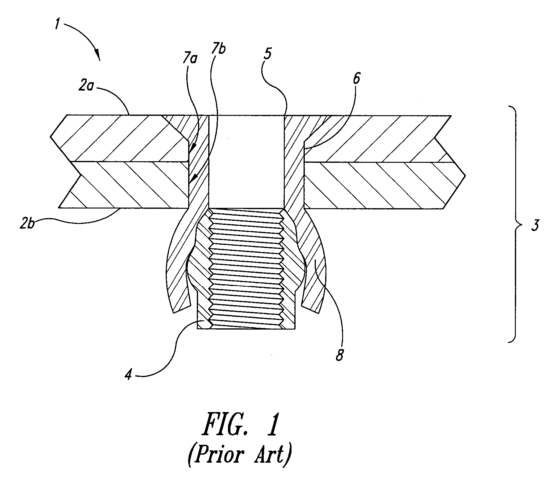 Blindly installed, reinforceable nuts for joining structural members