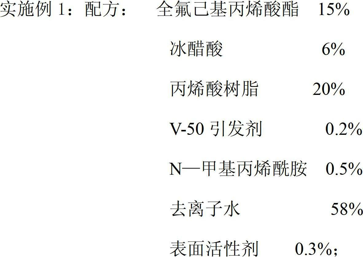 Ultramicron three-proofing finishing agent and preparation method thereof