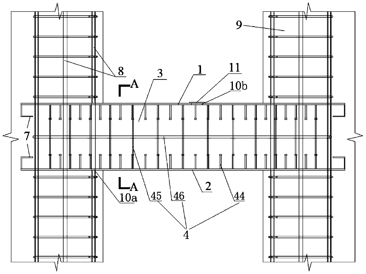 Double steel plate concrete composite energy dissipation coupling beam, and construction method