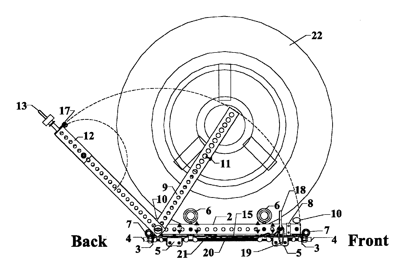 Motorcycle tire/wheel changing tool