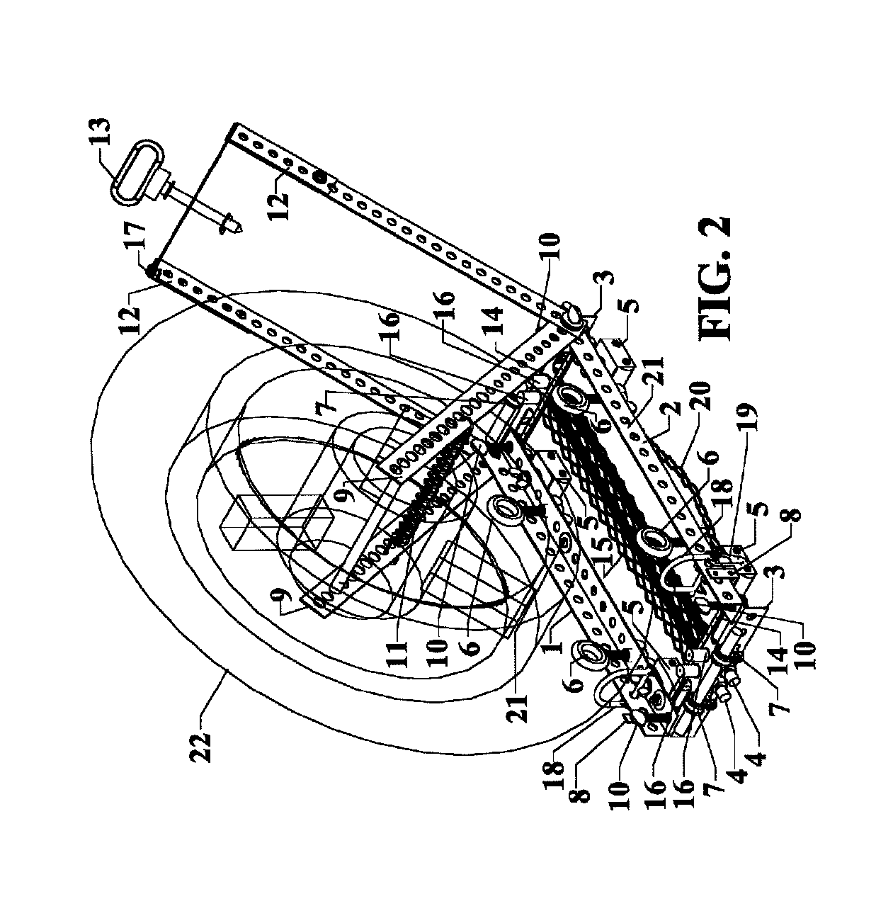 Motorcycle tire/wheel changing tool