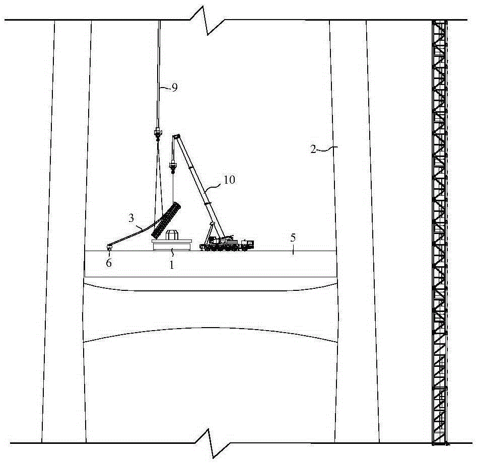 Hanging mounting method of long heavy stay cable under space limited condition