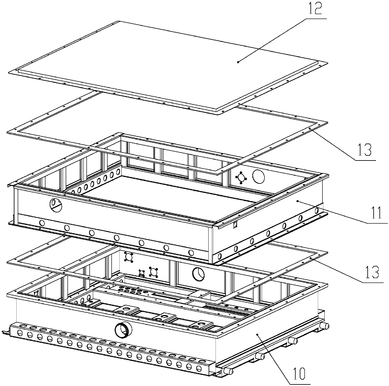 A laminated power battery pack box