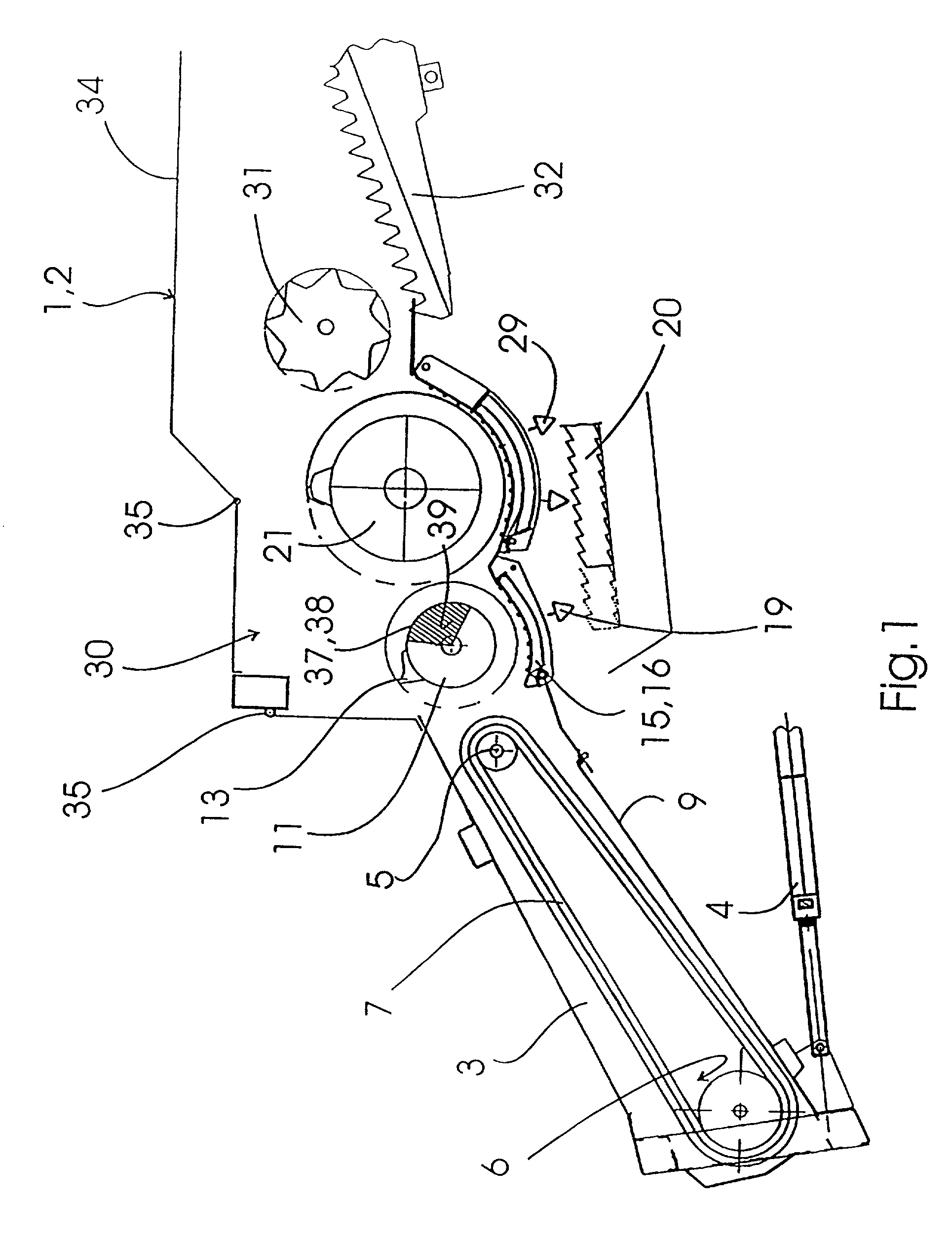 Releasable segment in the working members of an agricultural harvesting machine