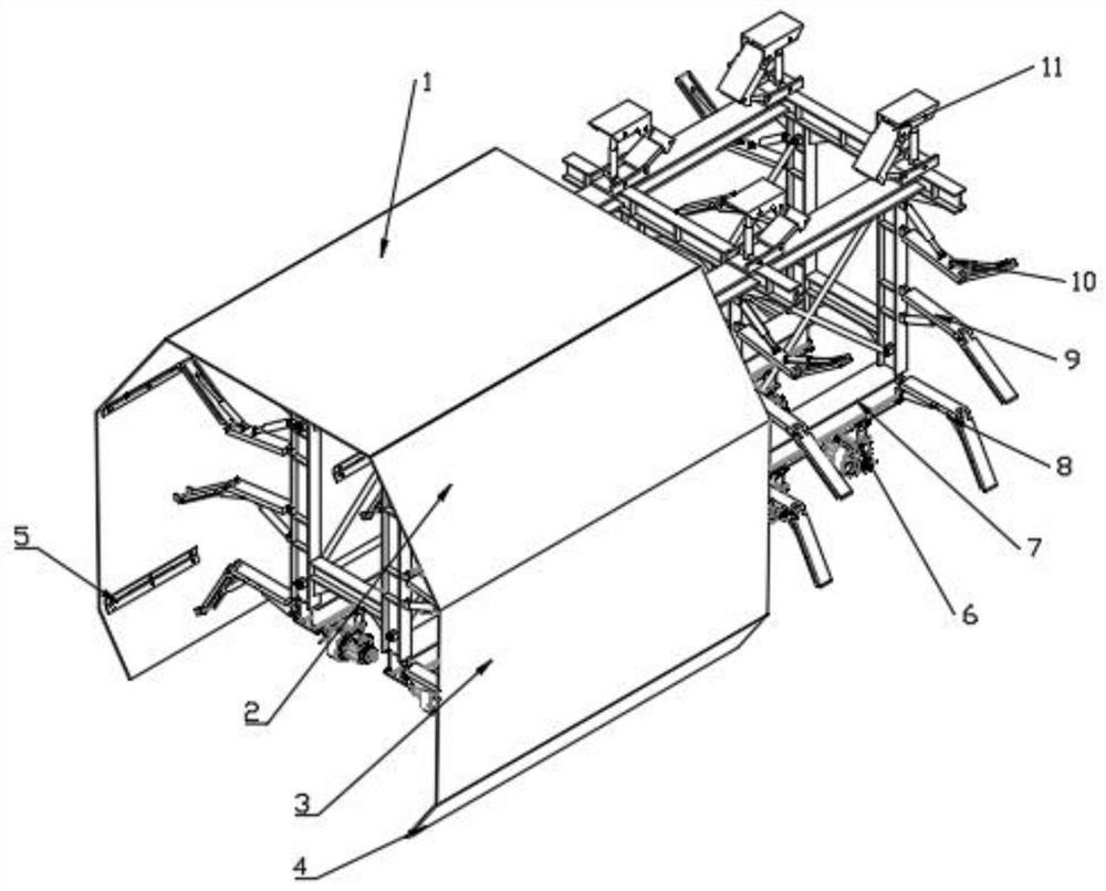 Lock chamber gallery movable supporting device and method