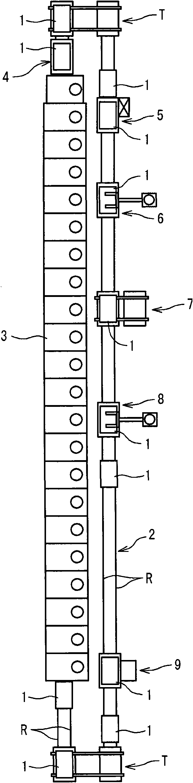 Work transporting cart, work processing system, gas feeding system and gas feeding method