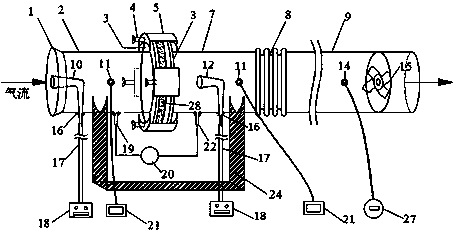 Method and device for in-situ real-time detection of filter characteristic of mask filter material on particles with different particle sizes