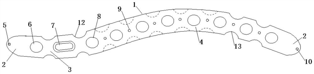 Clavicle middle section bone fracture plate