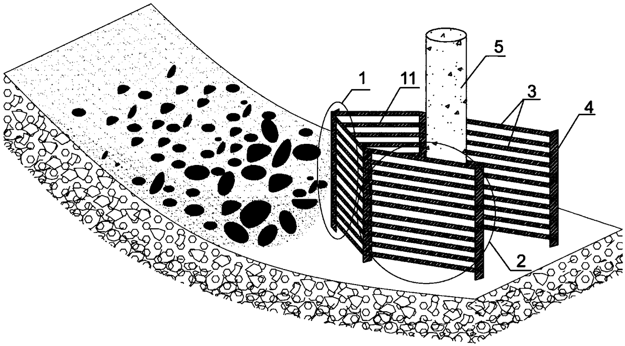 Pier protection device for bridge in debris flow channel and design method