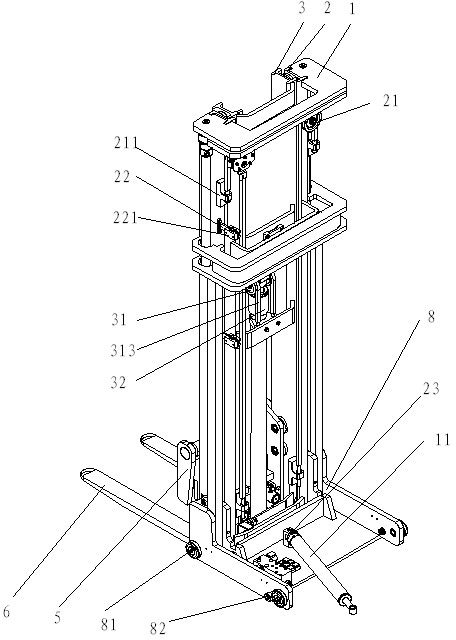 Forklift mast