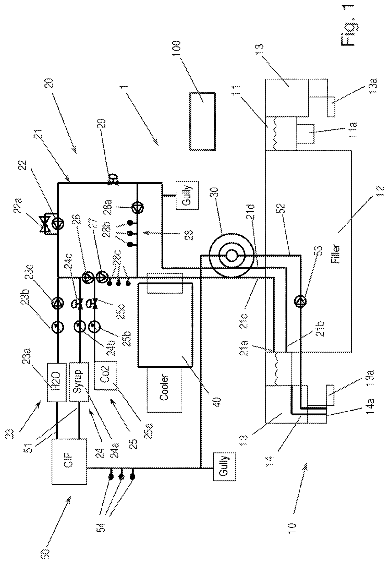 Apparatus for filling a vessel with a filling product