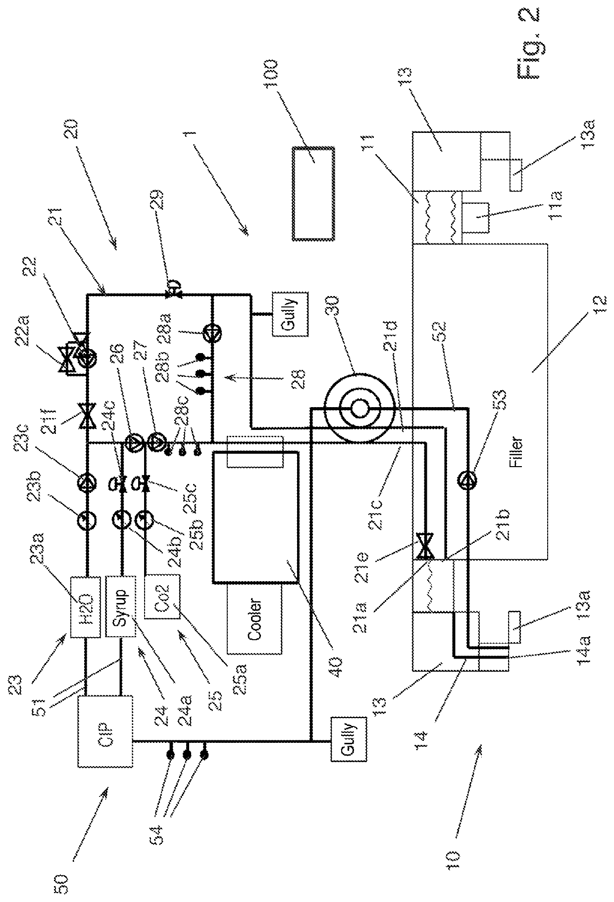 Apparatus for filling a vessel with a filling product