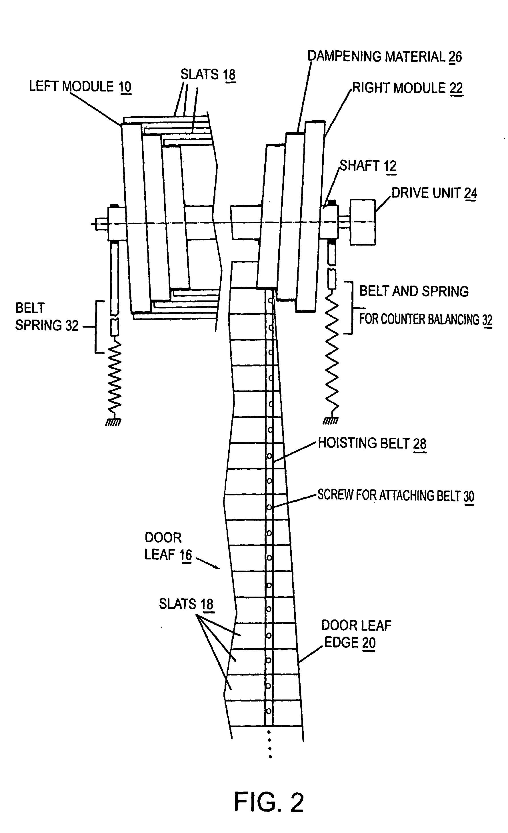 Rollup door with rollable door leaf