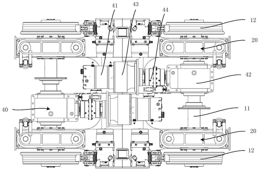 Bogie and rail engineering vehicle