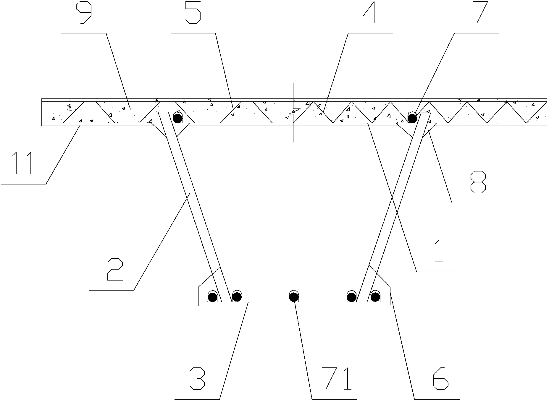 Steel die and reinforced concrete integrated combination beam structure