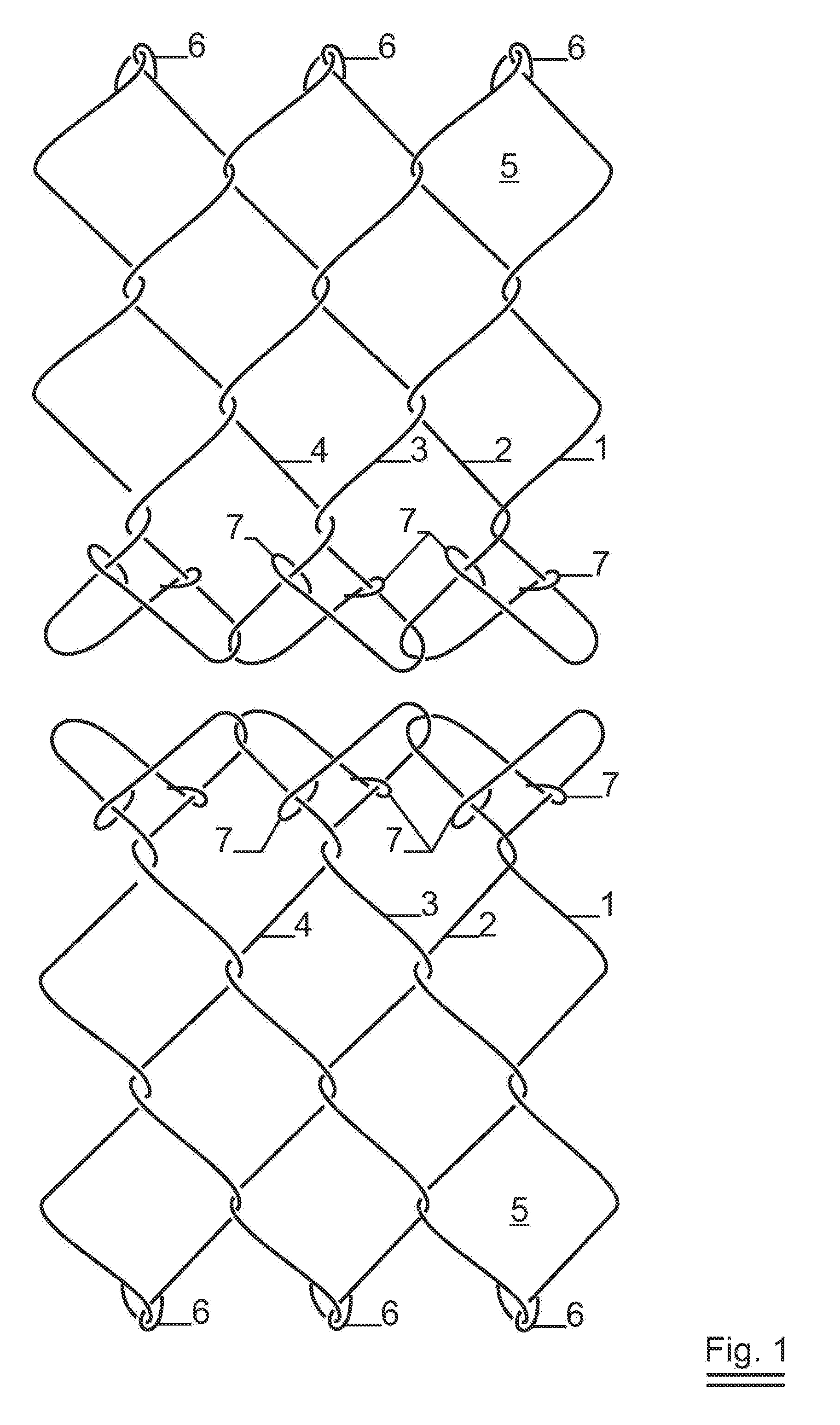 Mining mesh with double knot