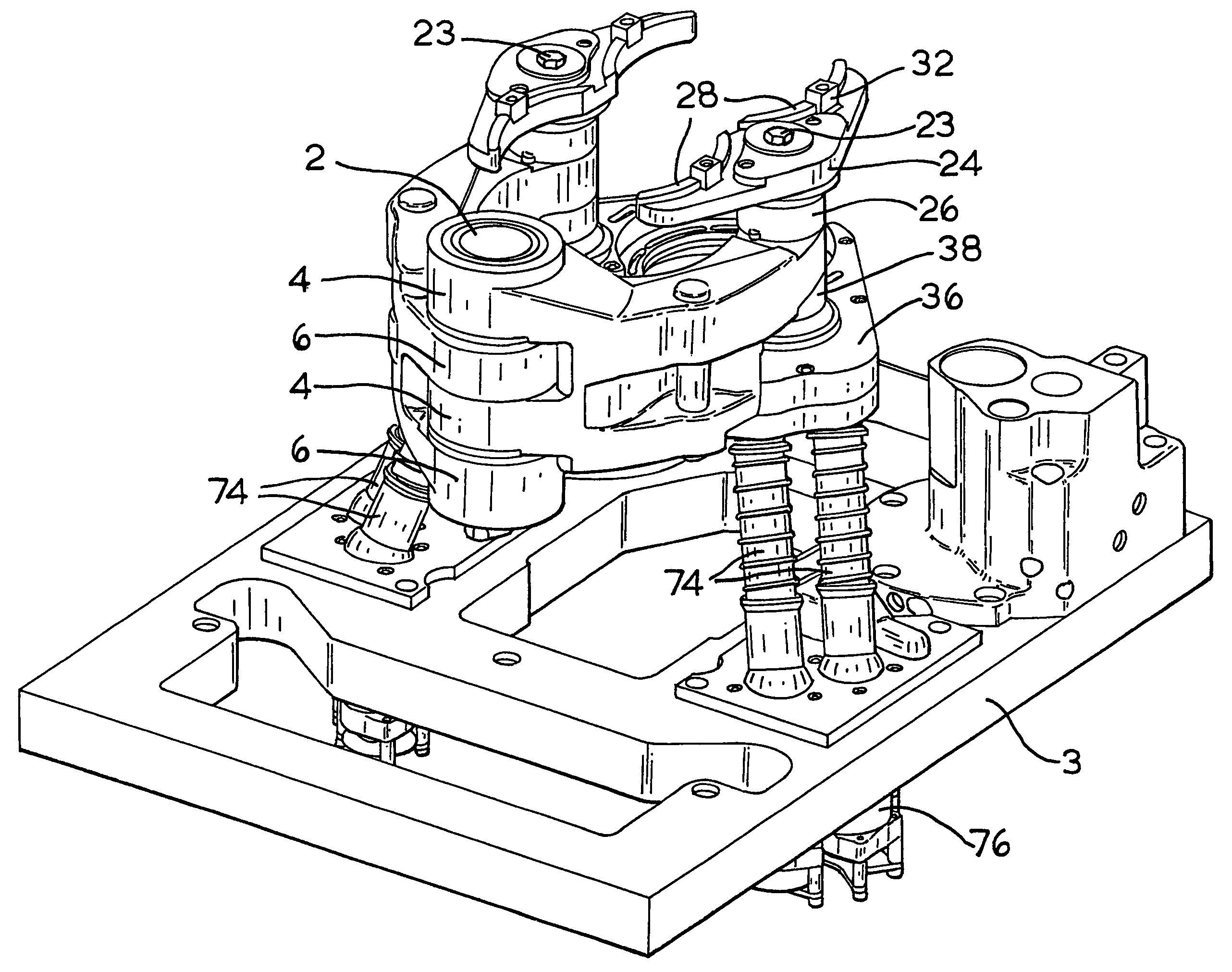 Mold support mechanism for an I.S. machine