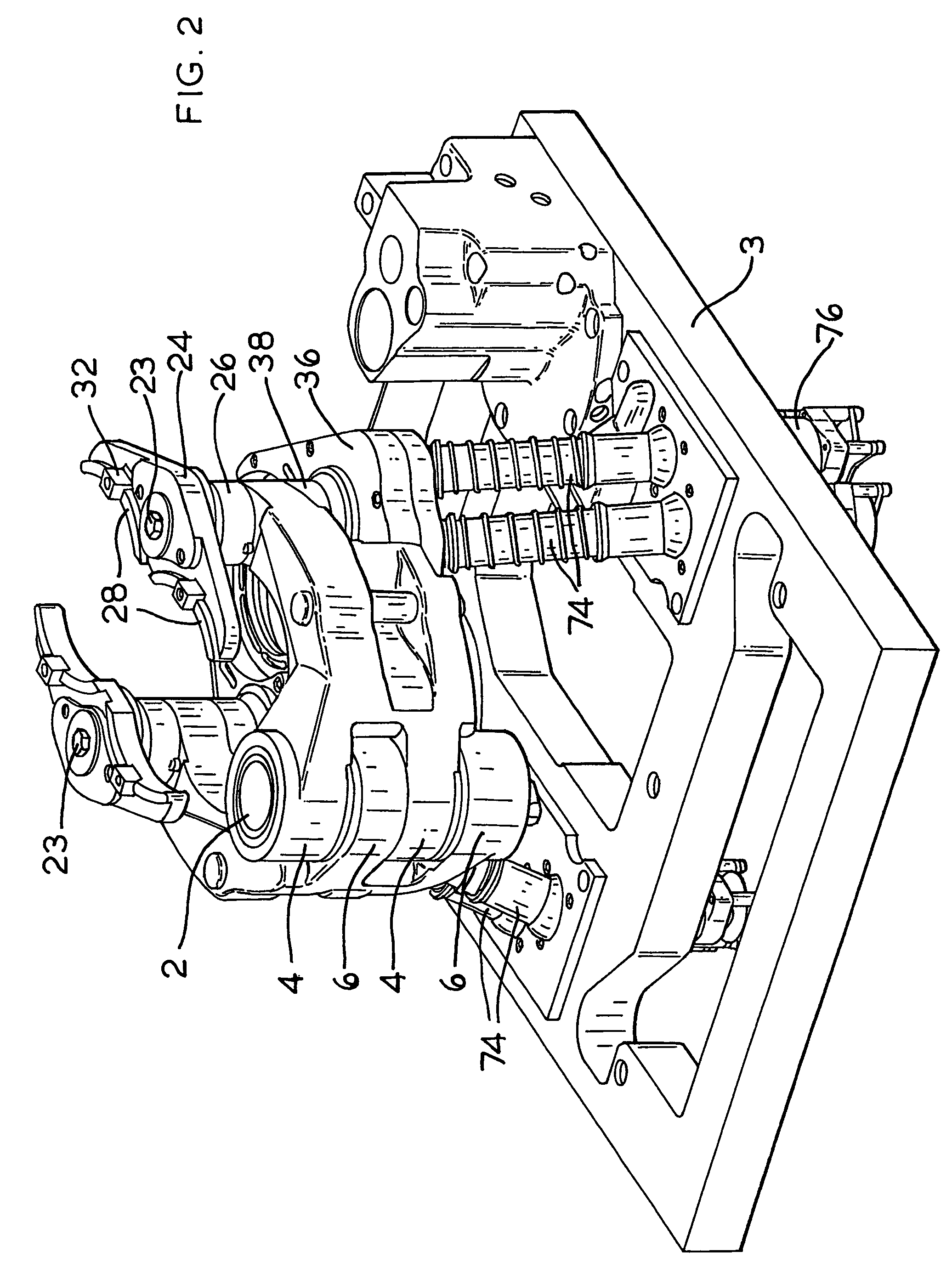 Mold support mechanism for an I.S. machine