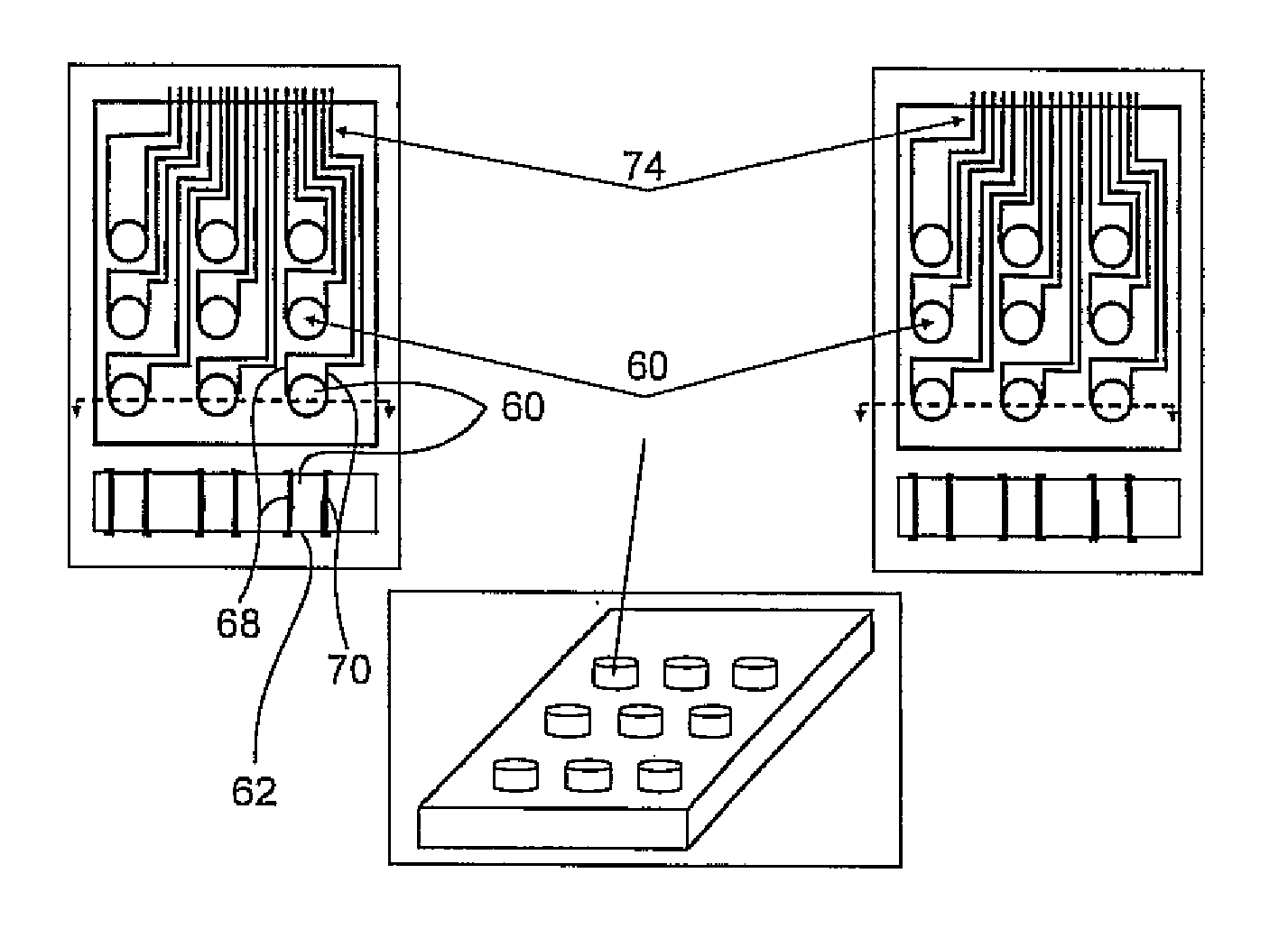 Nucleic acid array with releaseable nucleic acid probes