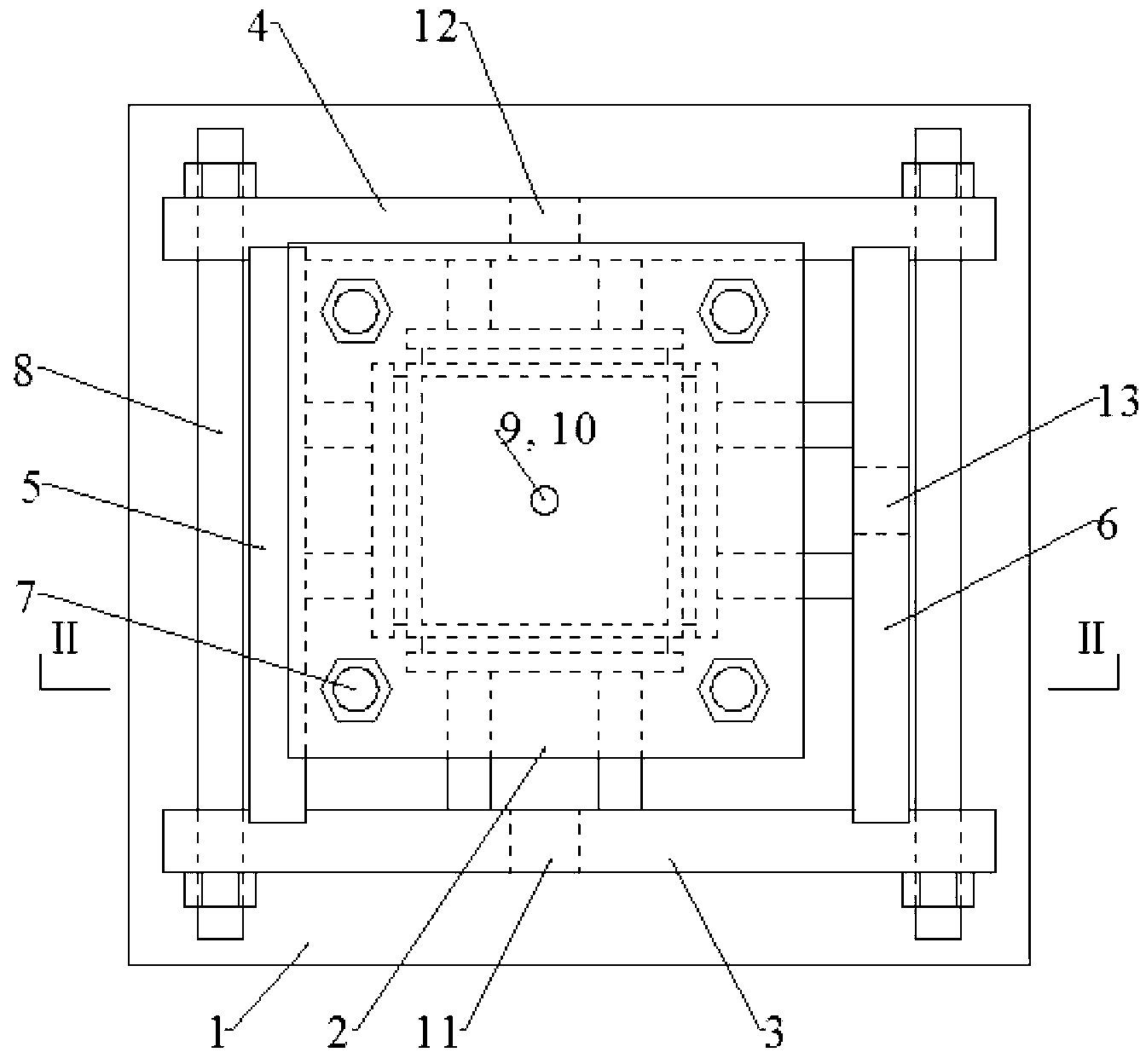 Three-dimensional visualization true triaxial simulation test bench