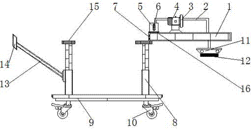 Colored-spun-yarn equipment cleaning device convenient to move