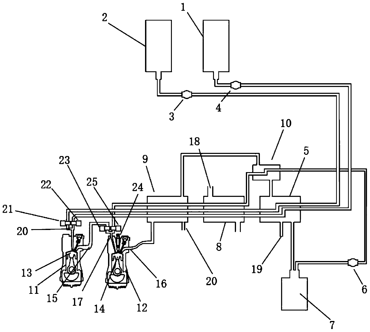 High and low temperature combined cycle engine