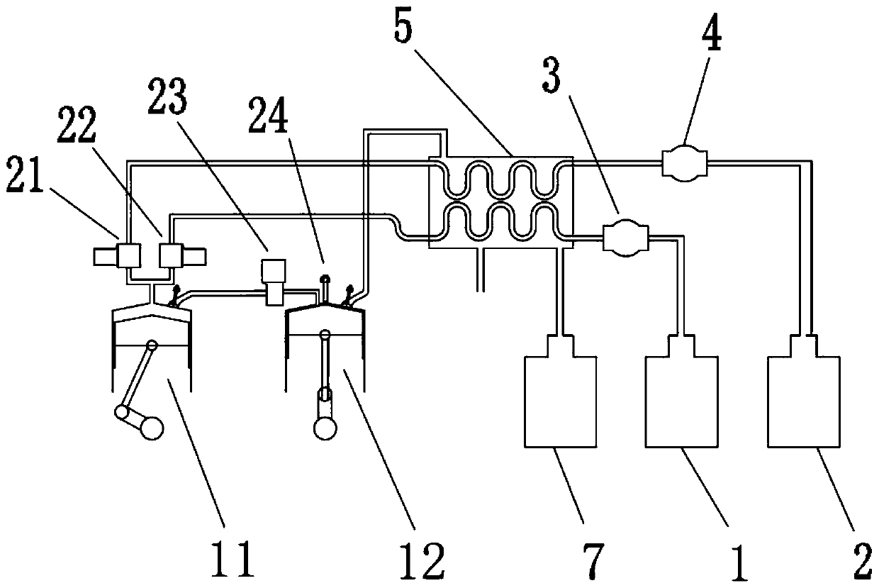 High and low temperature combined cycle engine