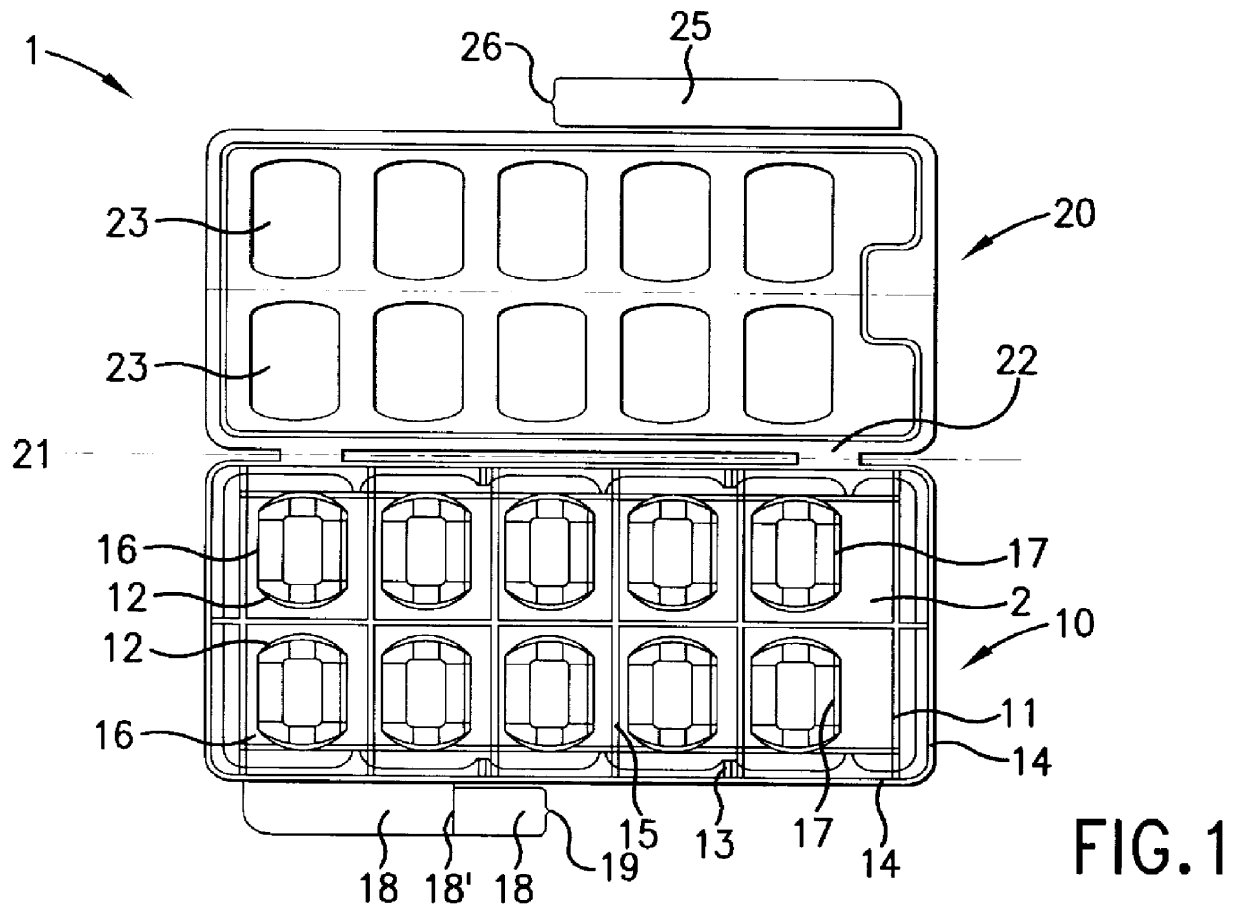 Device for pressing of tablets from a blister pack