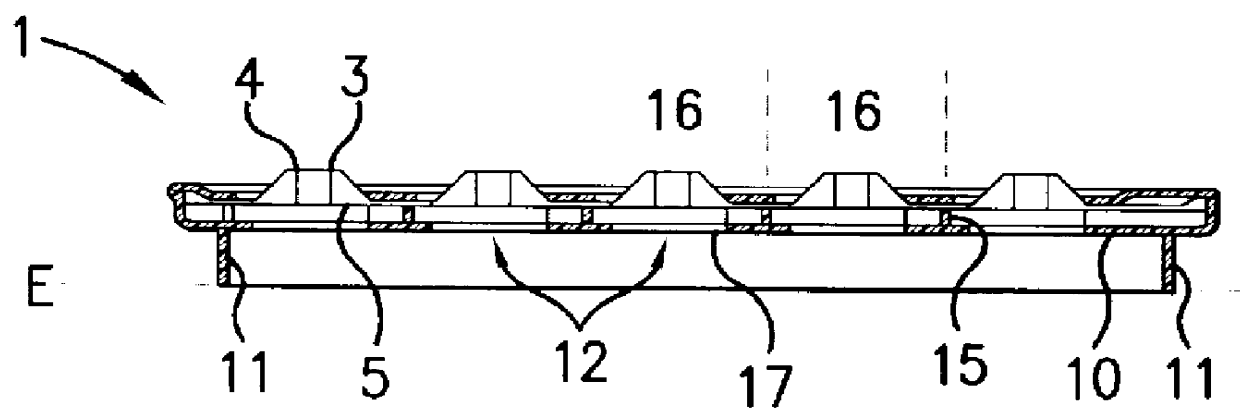 Device for pressing of tablets from a blister pack