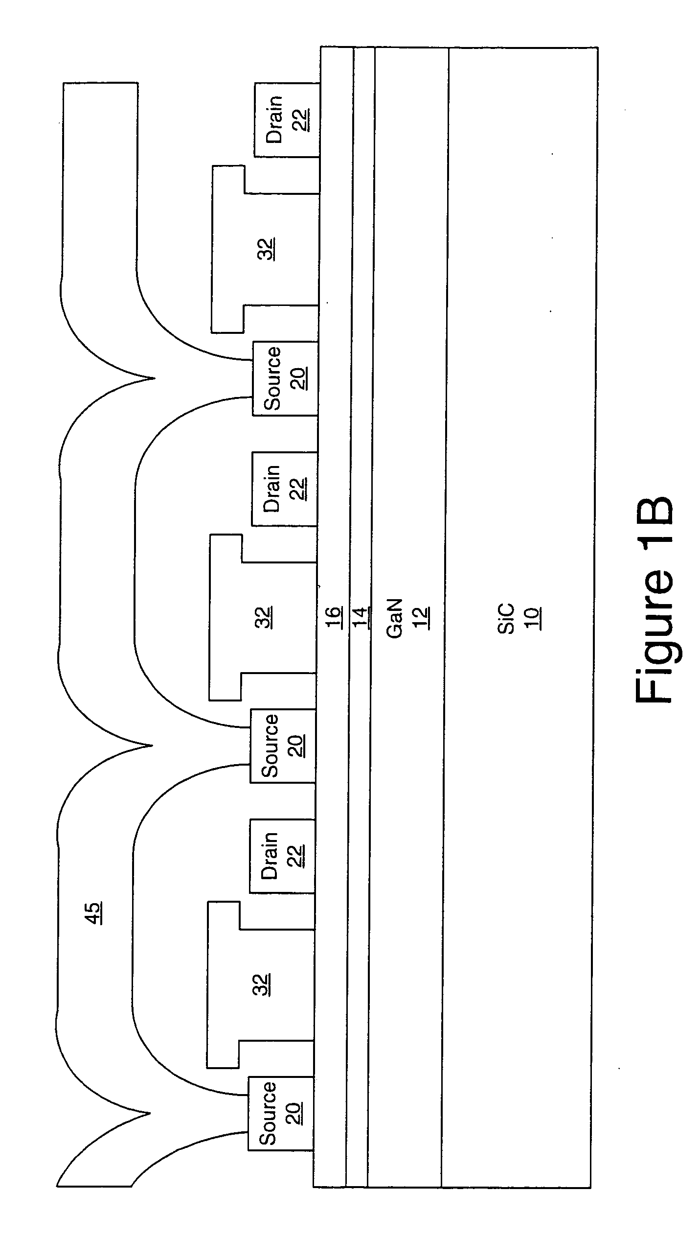 Field effect transistors (FETs) having multi-watt output power at millimeter-wave frequencies