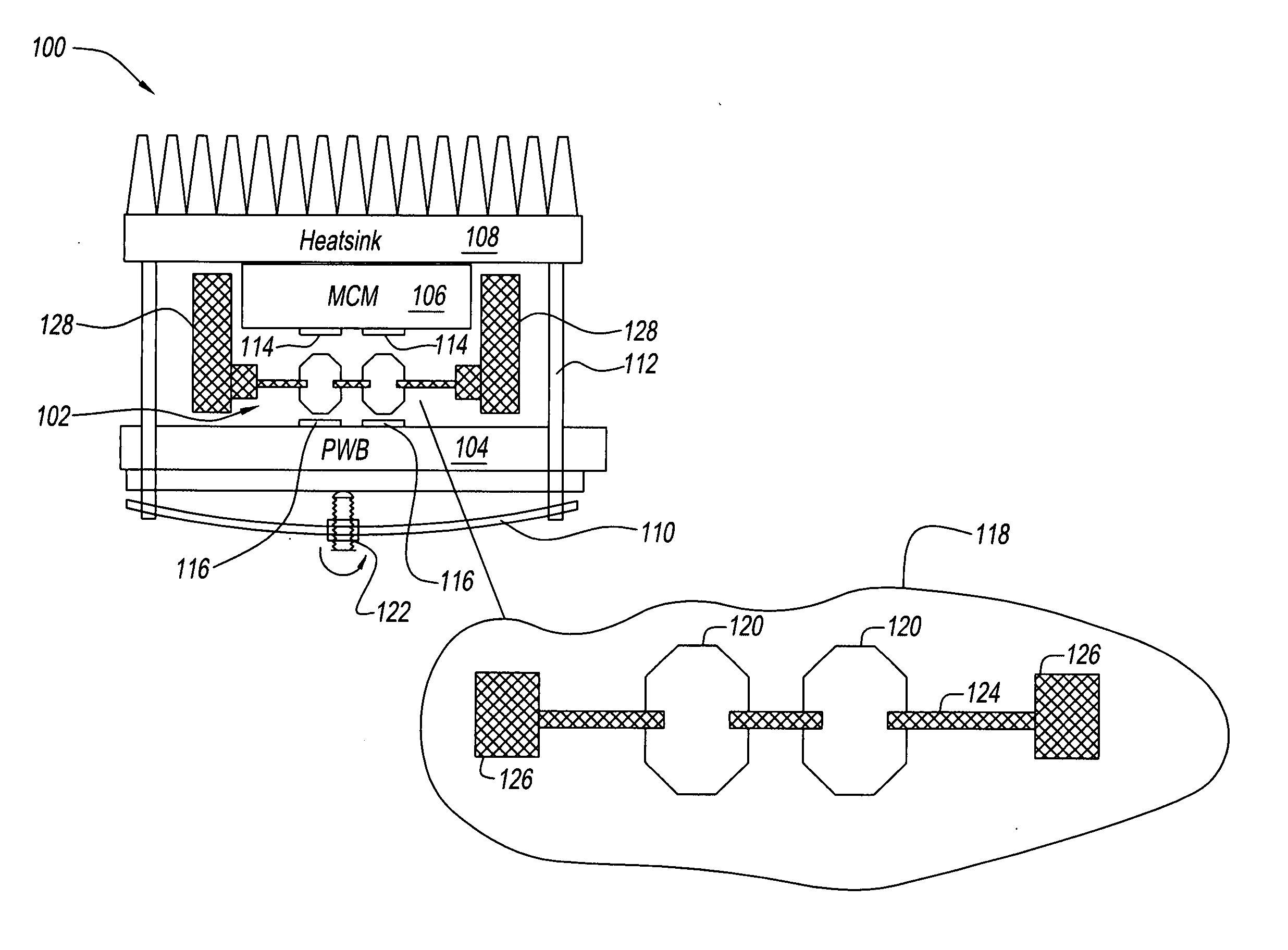 Interposer with electrical contact button and method