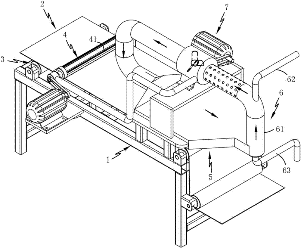 Cloth negative pressure finishing singeing device