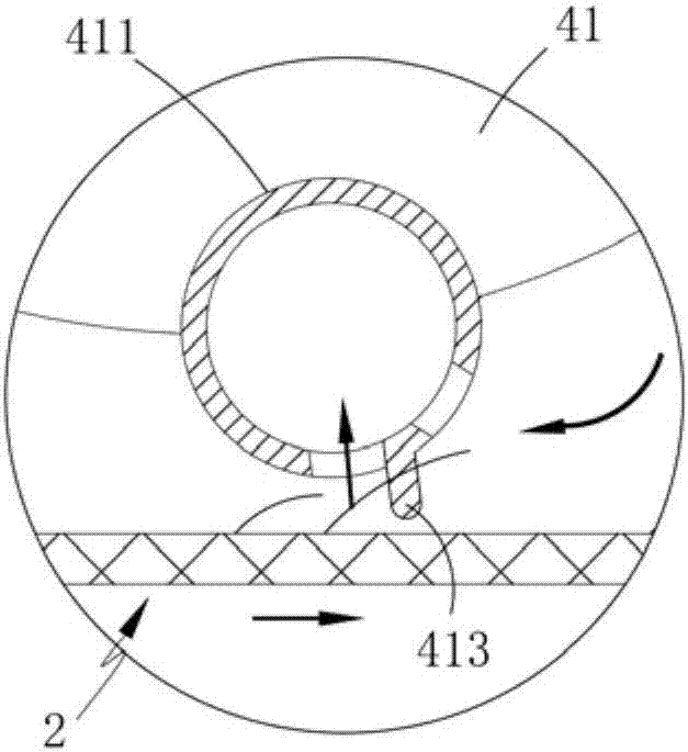 Cloth negative pressure finishing singeing device