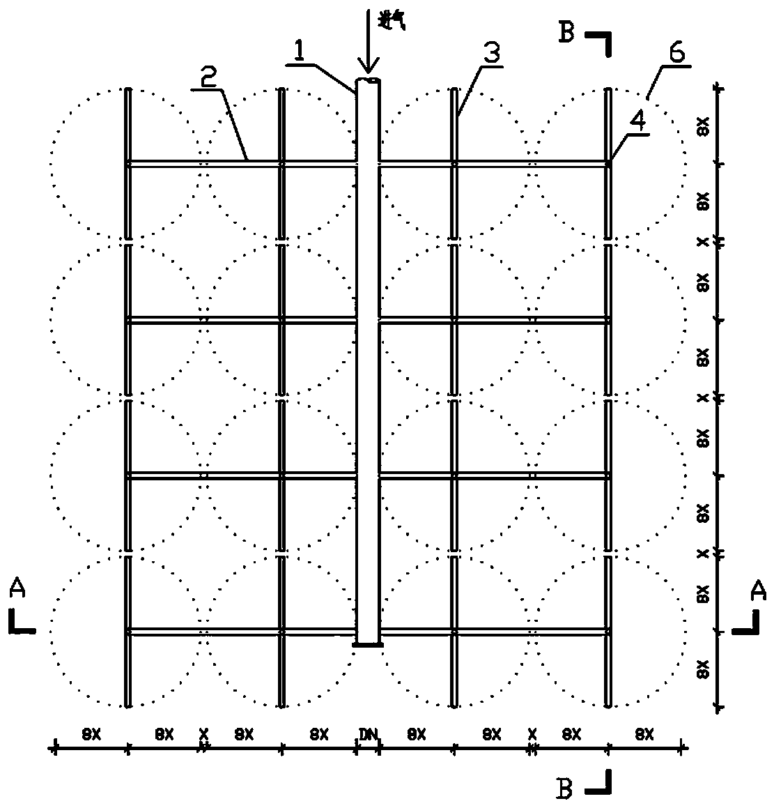 Aeration system for biological contact oxidation pond