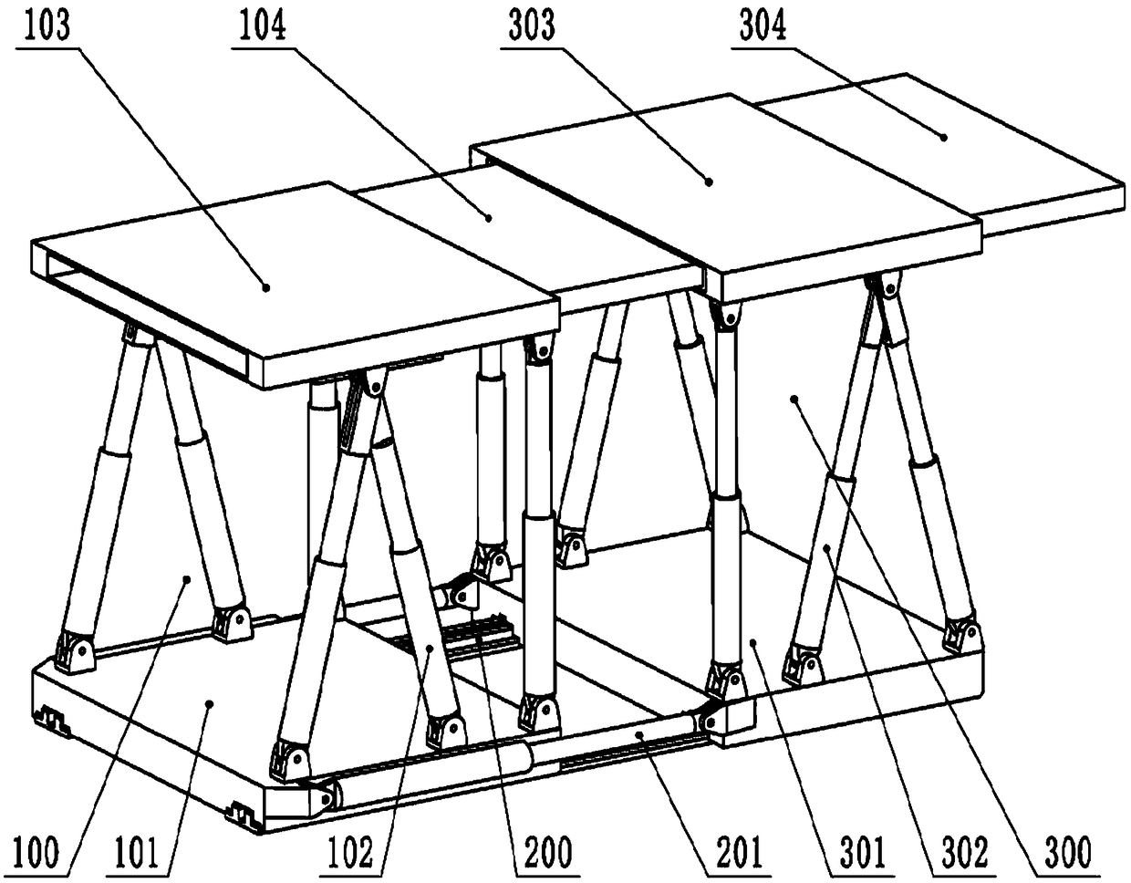 Two-degree-of-freedom sliding-type temporary supporting device and working method thereof